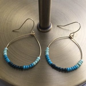 HANDMADE evergreen, teal, mint earrings!